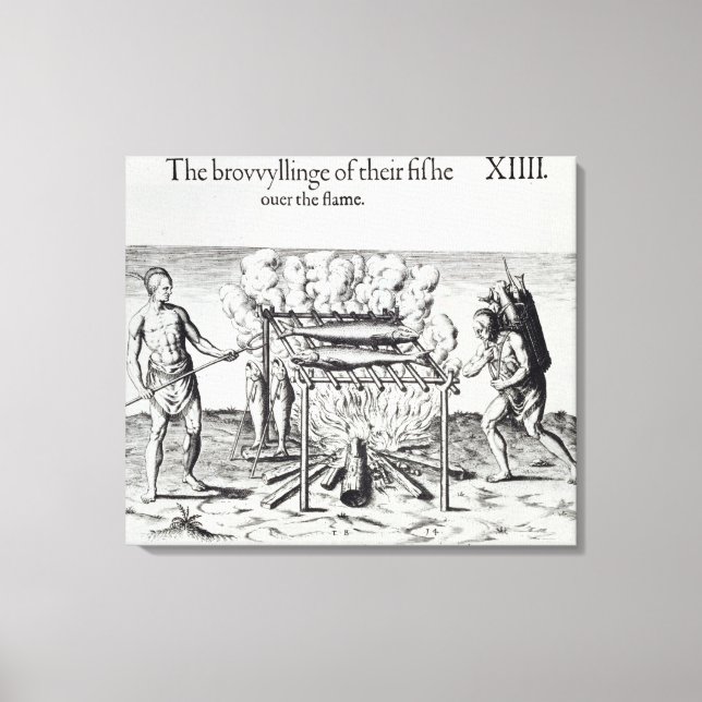 Impressão Em Tela Peixe cozinhar (Frente)