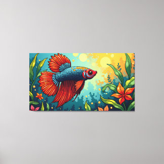 Impressão Em Tela peixe-de-briga-siamês