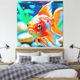 Impressão Em Tela Peixe Elegante de Aquário