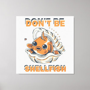 Impressão Em Tela Peixe Hilário em uma Arte de Concha