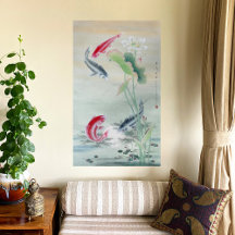 Peixe Koi com Lótus