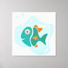 Impressão Em Tela Peixe Na moda engraçado