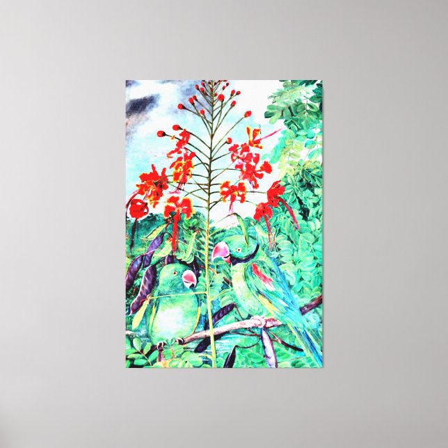 Impressão Em Tela Peixe Seicheles, Psittacula wardi (Frente)