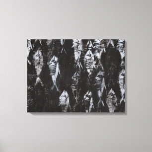 Impressão Em Tela Peixes Brancos Fósseis em Fundo Preto