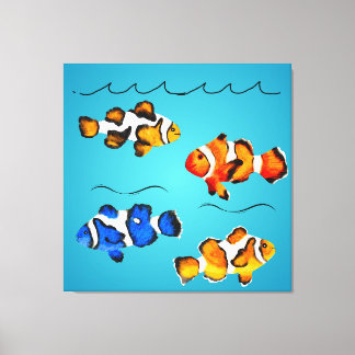 Impressão Em Tela Peixes coloridos