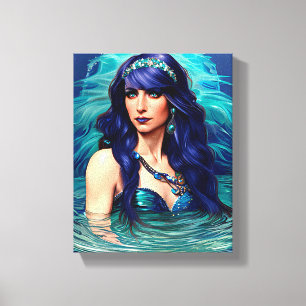 Impressão Em Tela Peixes Mermaid Queen Original Fantasy art