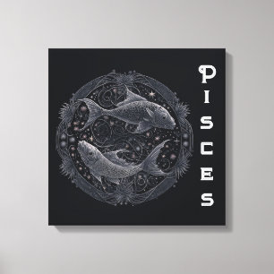 Impressão Em Tela Peixes - Sinal astrológico Fev 19-Março 20
