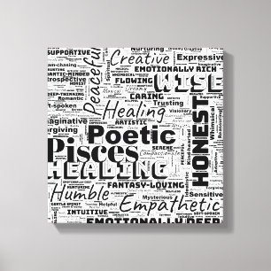 Impressão Em Tela Peixes Zodiac Word Cloud Inspiration