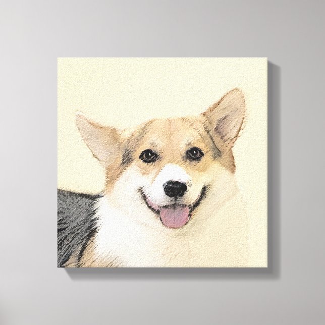 Impressão Em Tela Pembroke Welsh Corgi - Pintura Original para Cacho (Frente)