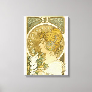 Impressão Em Tela Pena do La de Alphonse Mucha