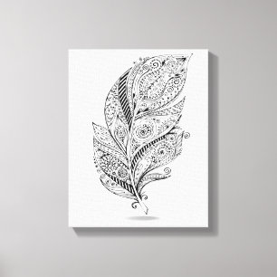 Impressão Em Tela Pena tribal inspirada 6