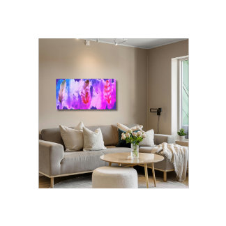 Impressão Em Tela Penas cor-de-rosa roxas Tela estendida moderna