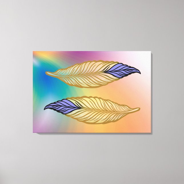 Impressão Em Tela Penas sobre gradiente (Frente)