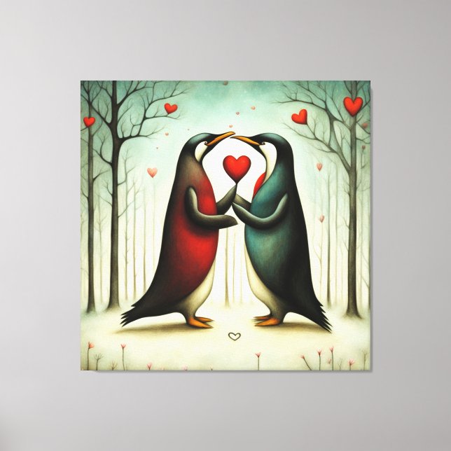Impressão Em Tela Penguin Love 2 (Frente)
