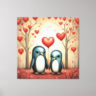 Impressão Em Tela Penguin Love 3