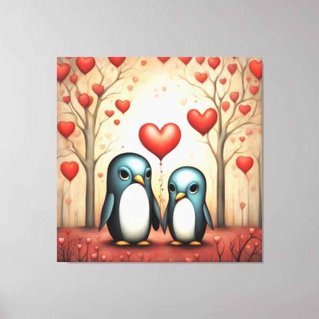 Impressão Em Tela Penguin Love 3 (Frente)