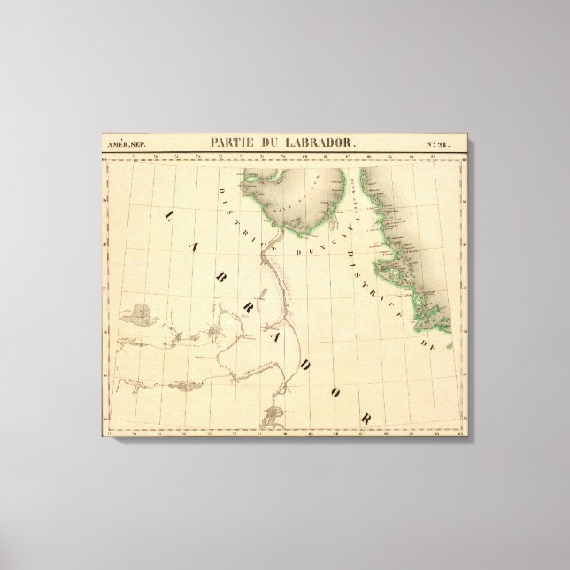 Impressão Em Tela Península de Ungava e norte Labrador (Frente)