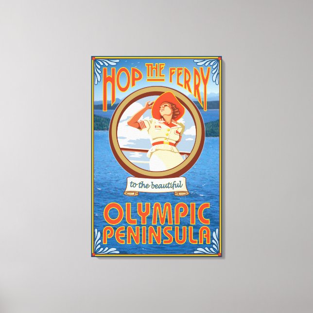 Impressão Em Tela Península olimpiadas, WashingtonSalte o Ferry (Frente)