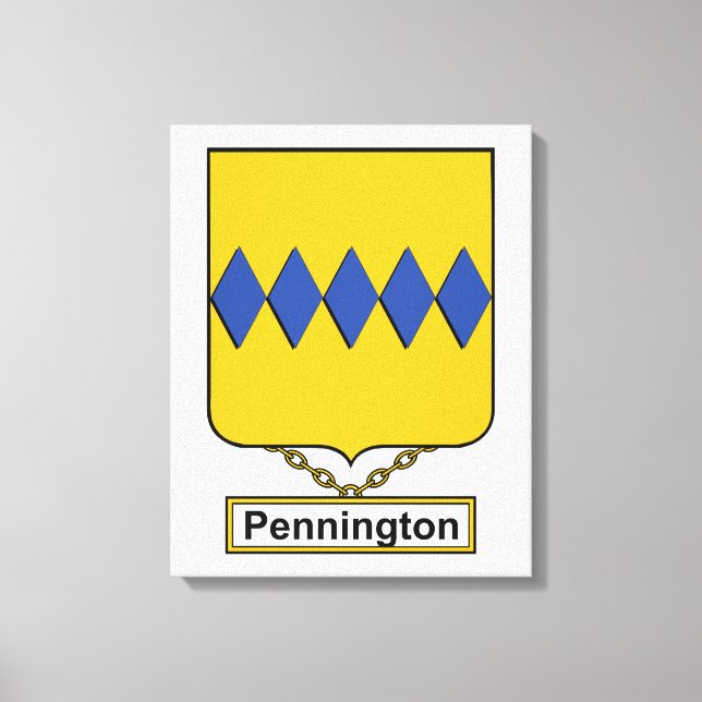 Impressão Em Tela Pennington Family Crest (Frente)