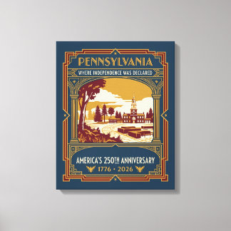 Impressão Em Tela Pensilvânia Art Déco Aniversário de 250 anos da Am