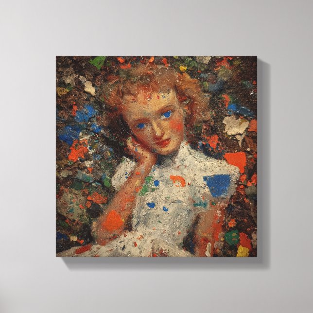 Impressão Em Tela Pensive Girl Portrait | expressionism  (Frente)