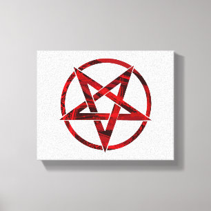 Impressão Em Tela Pentagrama do Diabo Vermelho