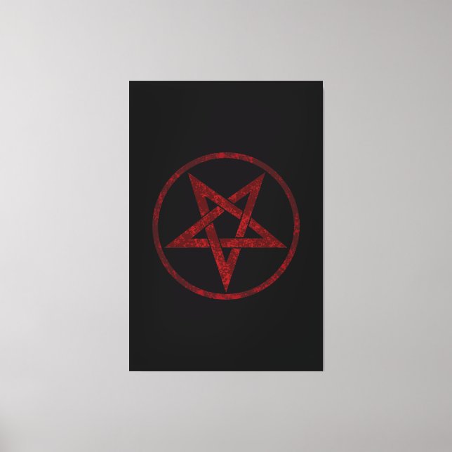 Impressão Em Tela Pentagrama do diabo vermelho (Frente)