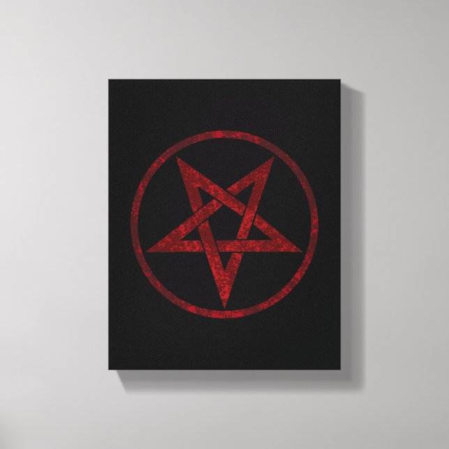 Impressão Em Tela Pentagrama do diabo vermelho (Frente)