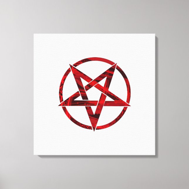 Impressão Em Tela Pentagrama do Diabo Vermelho (Frente)
