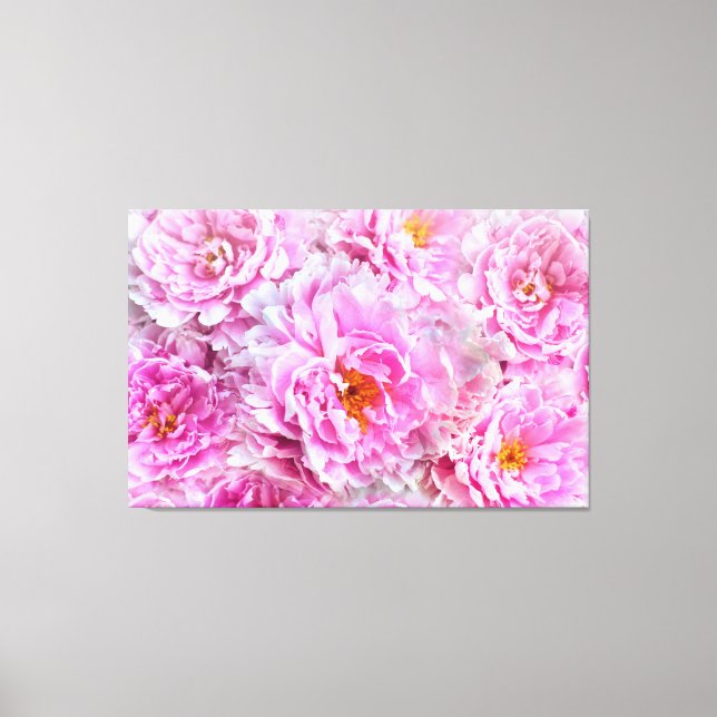 Impressão Em Tela Peônias cor-de-rosa chique (Frente)