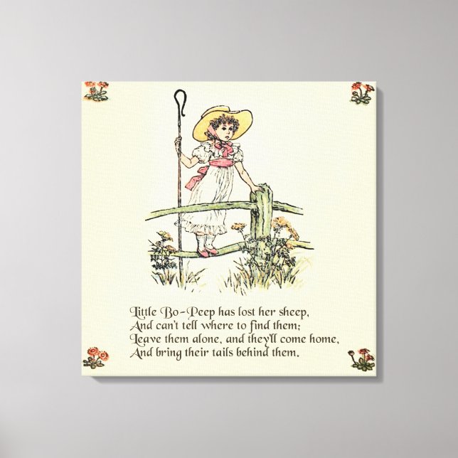 Impressão Em Tela Pequeno Bo-Peep: Classic Kate Greenaway Nursery (Frente)