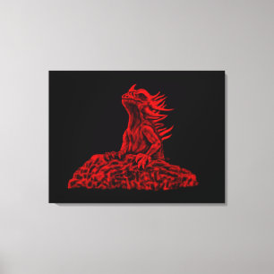 Impressão Em Tela Pequeno dragão vermelho