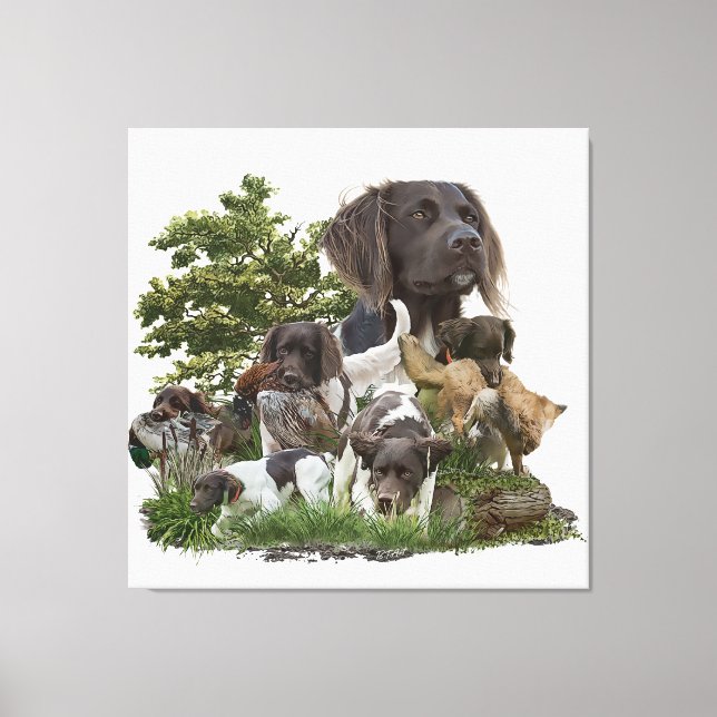 Impressão Em Tela Pequeno Munsterlander (Frente)