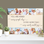 Impressão Em Tela Perdeu 10 fotos com a memória de amêndoa<br><div class="desc">Canvas personalizada na memória amorosa de seu amado perdido. O modelo de foto está configurado para que você adicione 10 fotos próprias, que são exibidas no formato quadrado / instagram. Suas fotos formam uma borda ao longo das bordas longas e enquadram o poema de memória, que diz "você sente falta...</div>