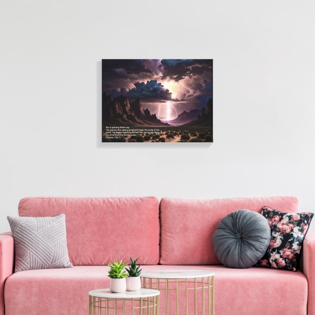 Impressão Em Tela Perek Shirah - LIghtning (Insitu(Sala de estar))