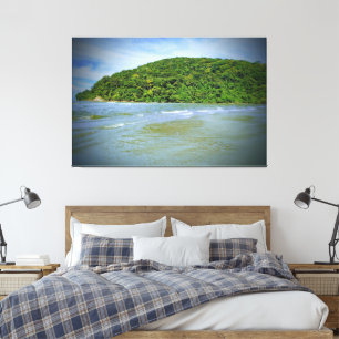 Impressão Em Tela Perequê Beach Guarujá Brasil