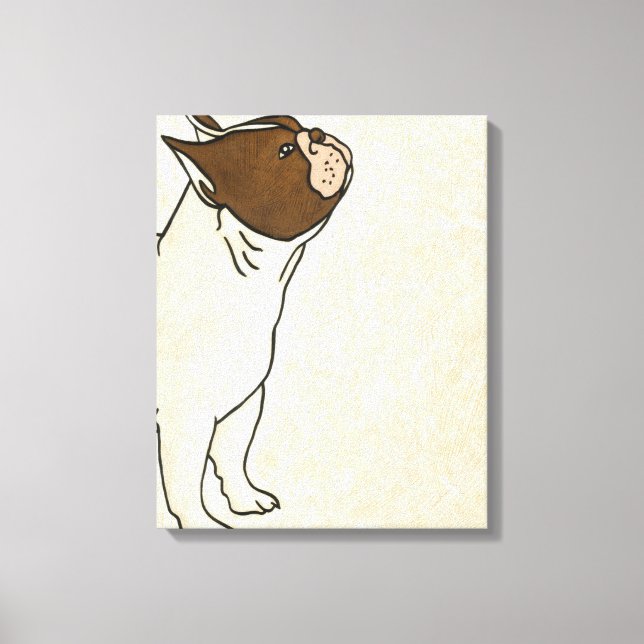 Impressão Em Tela Perfil do Bulldog Francês Procurando (Frente)