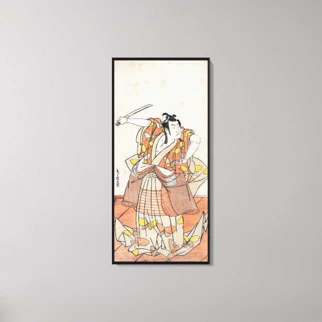 Impressão Em Tela pergaminho antigo guerreiro ukiyo-e legal japonês (Frente)