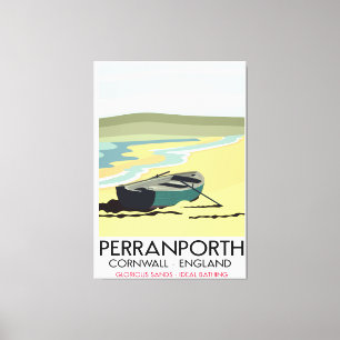 Impressão Em Tela Perranporth Cornwall poster de viagens à beira-ma