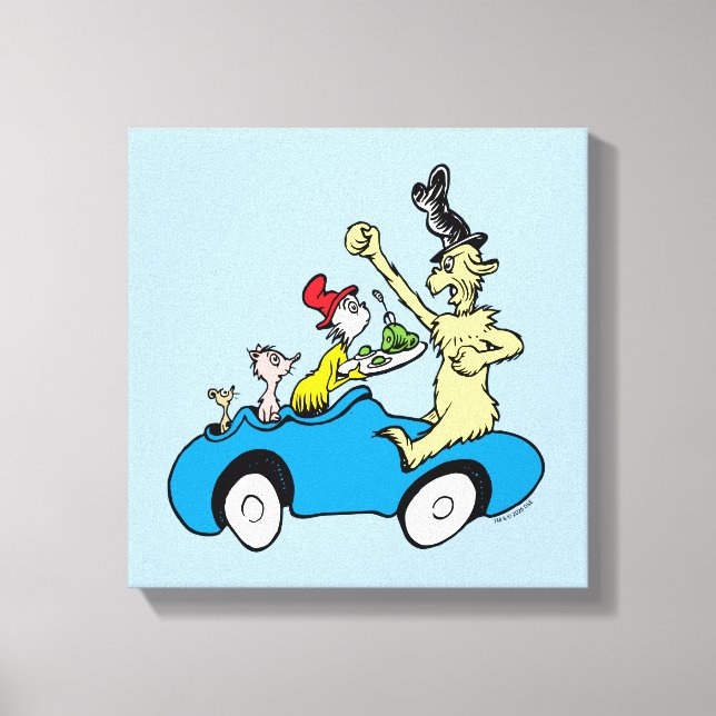 Impressão Em Tela Personagens de Ovos Verdes e Presunto do Dr. Seuss (Frente)