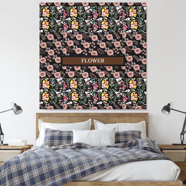 Impressão Em Tela Personalização da Aquarela do Flor Elegante (Insitu(Quarto))
