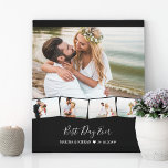 Impressão Em Tela Personalização de Fita de Colagem de Foto de Casam<br><div class="desc">Canvas de colagem de fotos de casamento com texto personalizado e faixa de fotos ziguezague. O modelo está pronto para que você adicione cinco fotos - a foto principal será usada como fundo e as 4 fotos restantes serão colocadas em uma faixa de fotos ziguezague na parte inferior. Este design...</div>