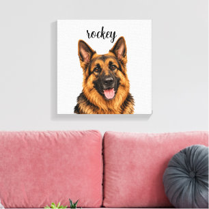 Impressão em Tela Personalizada de Cachorro Pastor