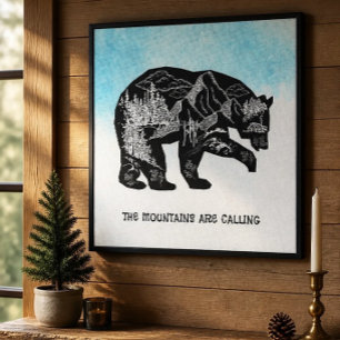 Impressão em Tela Personalizada de Urso Negro na P