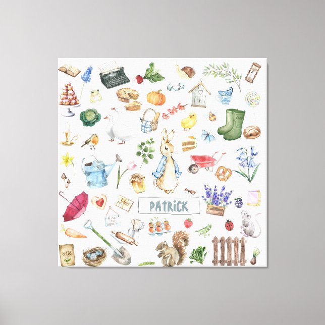 Impressão Em Tela personalizado peter o coelho (Frente)