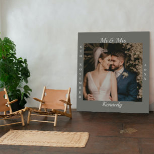 Impressão Em Tela Personalizado Sr Sra Monograma Nome Data Foto Casa