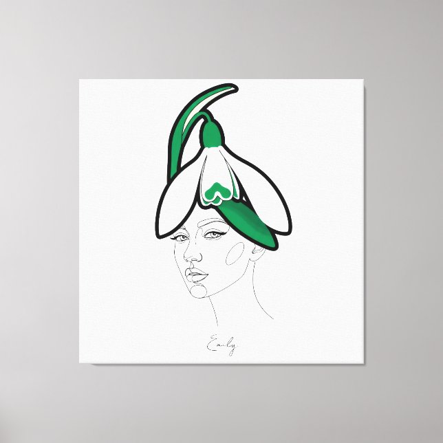 Impressão Em Tela Personalized January Birth Flower Portrait (Frente)