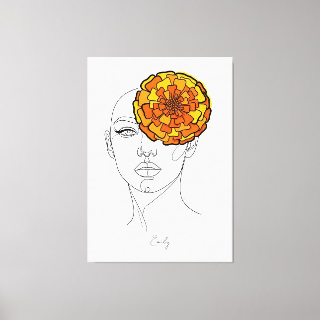 Impressão Em Tela Personalized October Birth Flower Portrait (Frente)