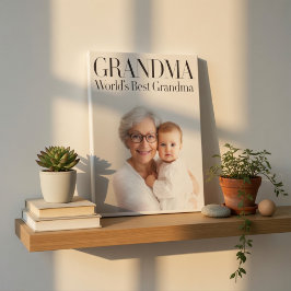Impressão Em Tela Personalized Photo Gift | World's Best Grandma