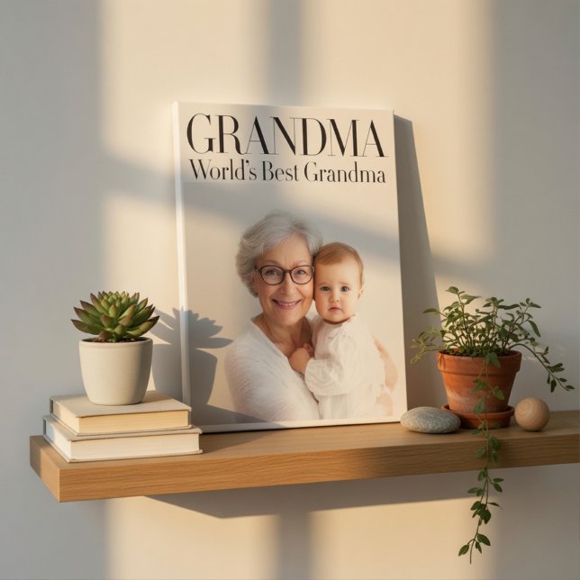 Impressão Em Tela Personalized Photo Gift | World's Best Grandma (Criador carregado)